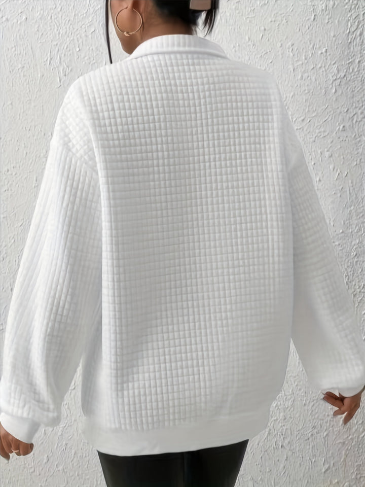 Elodie | Textured Quarter-Zip Pullover