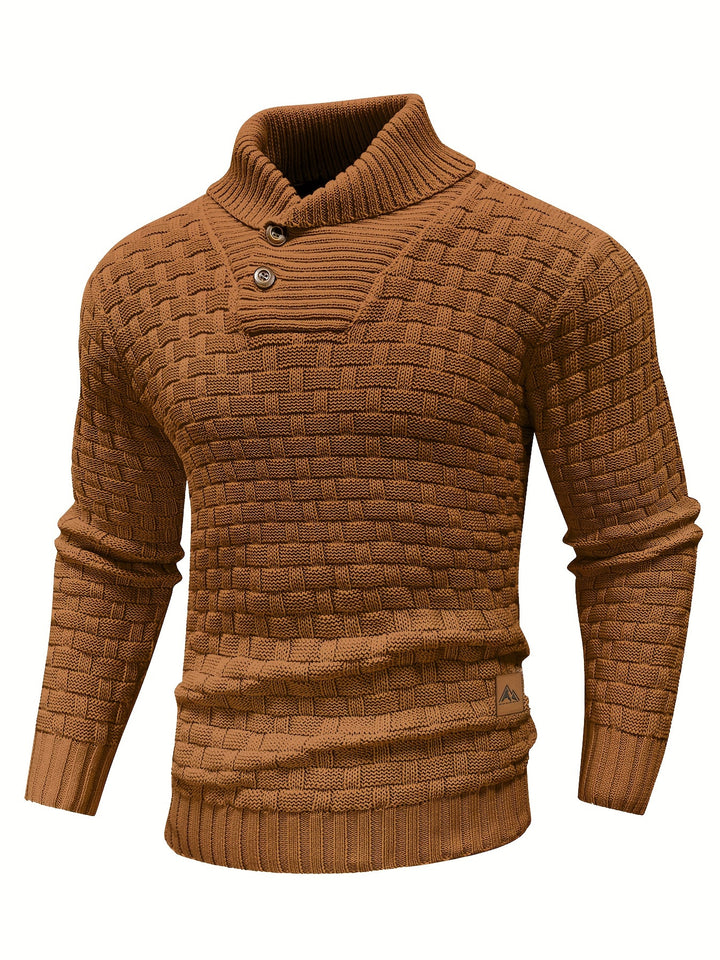 Barrett | Textured Shawl-Collar Jumper