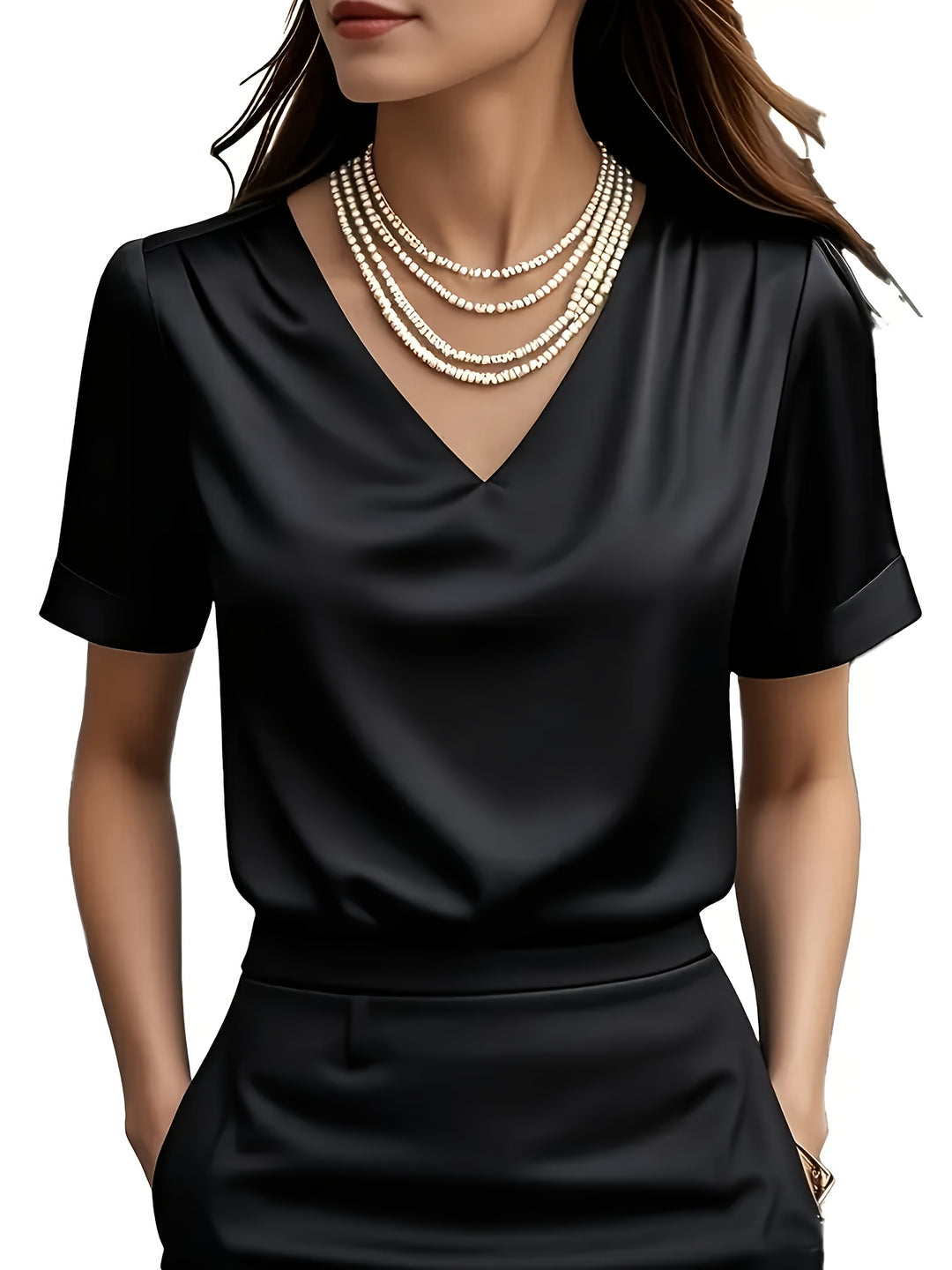 Katherine | Draped V-Neck Blouse