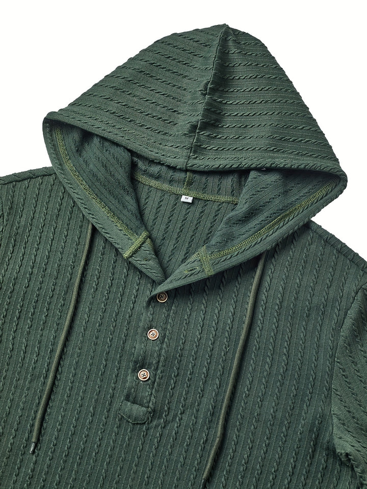 Rafferty | Textured Hooded Henley Shirt