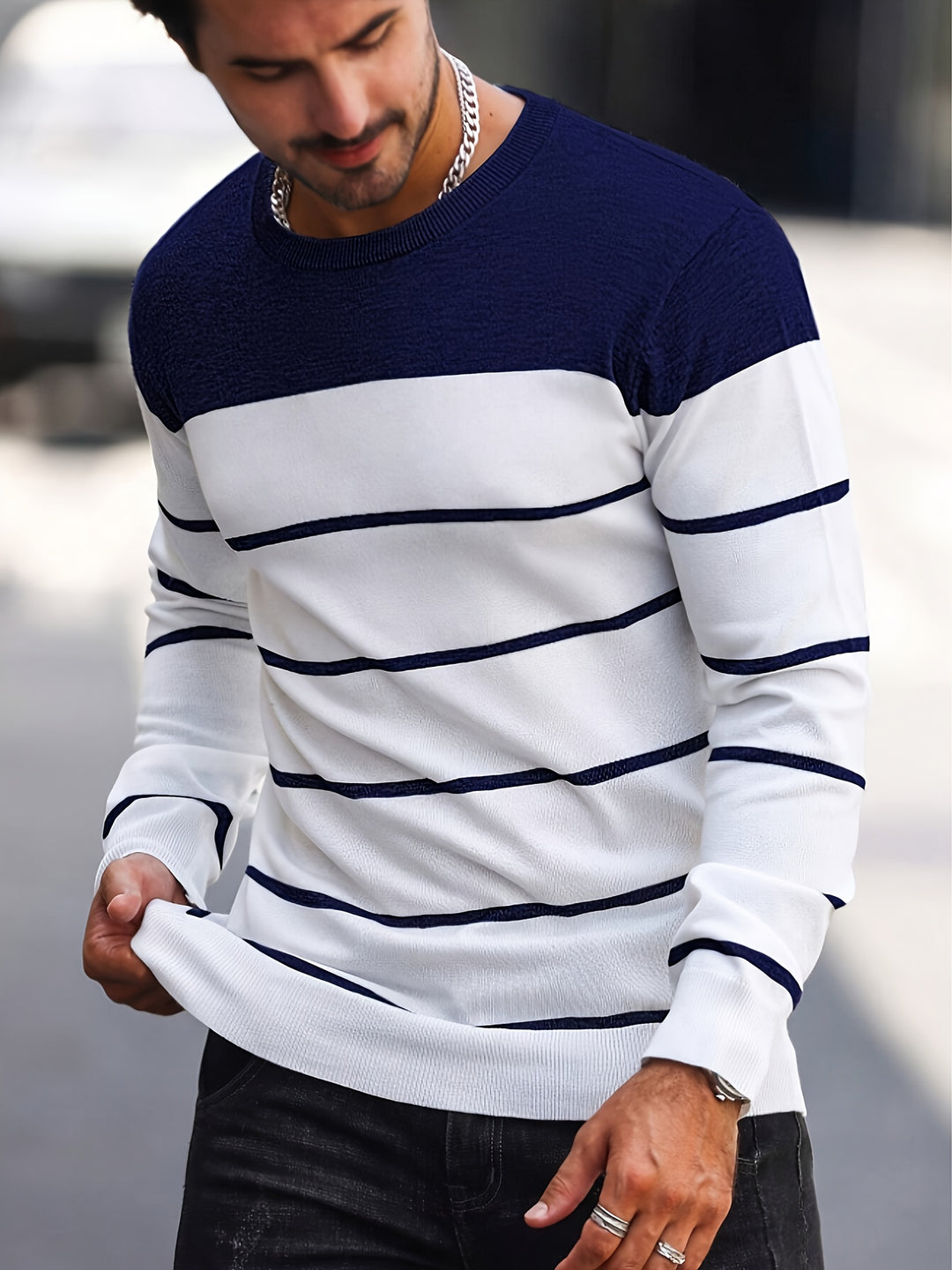 Rory | Colour-Block Striped Pullover