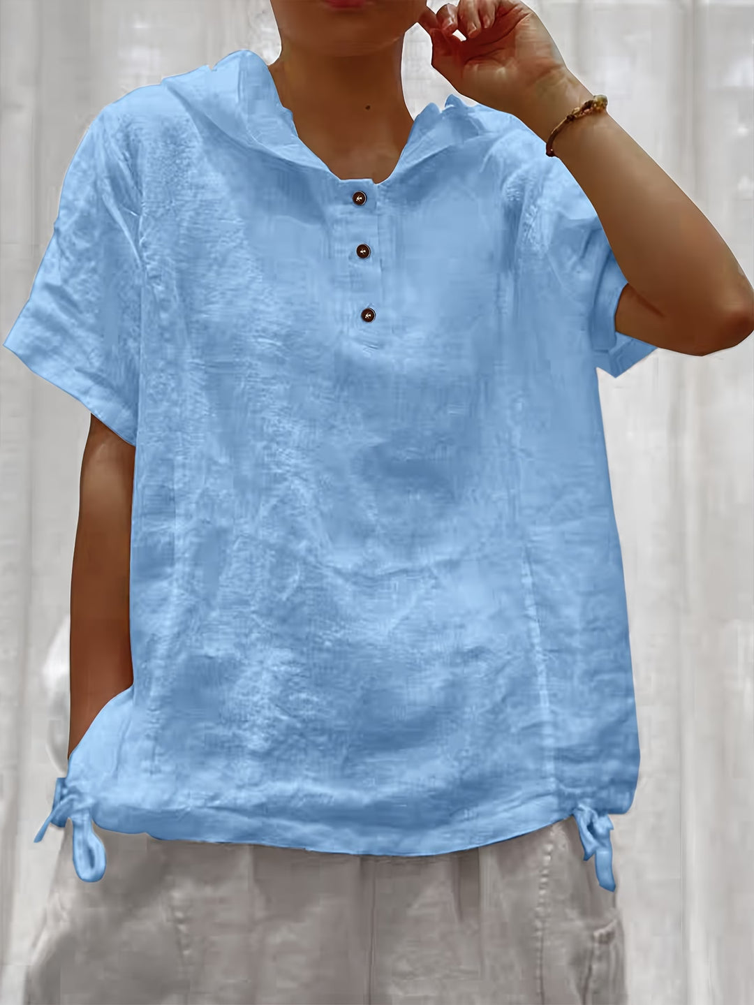 Ardena | Stylish Short Sleeve Hooded Shirt