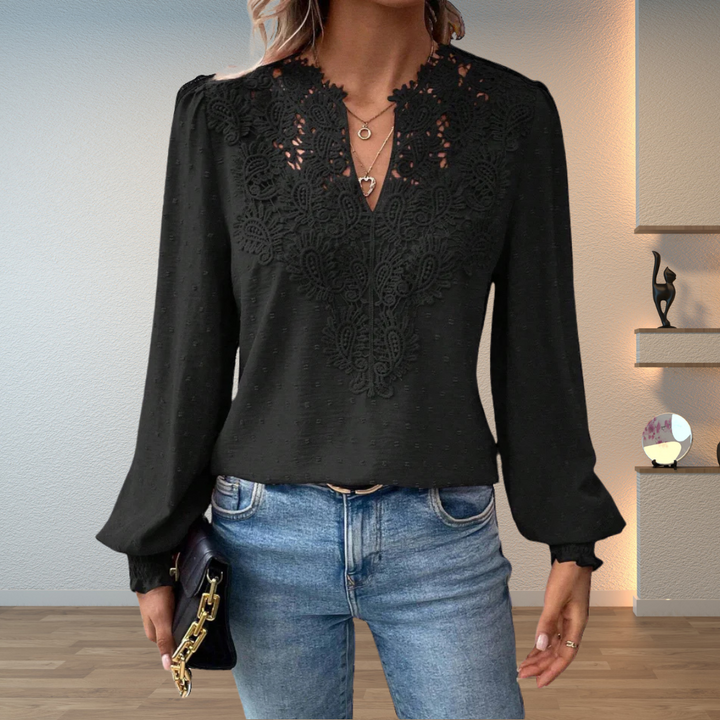 Marlowe | Lace-Trimmed Elegant Blouse