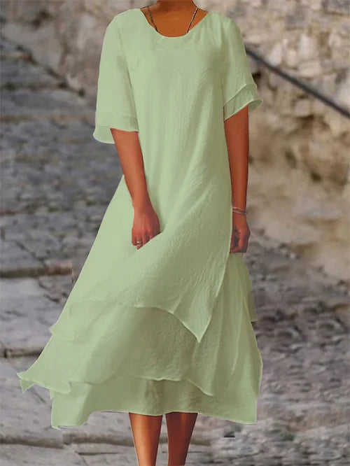Margot | Flowing Layered Midi Dress