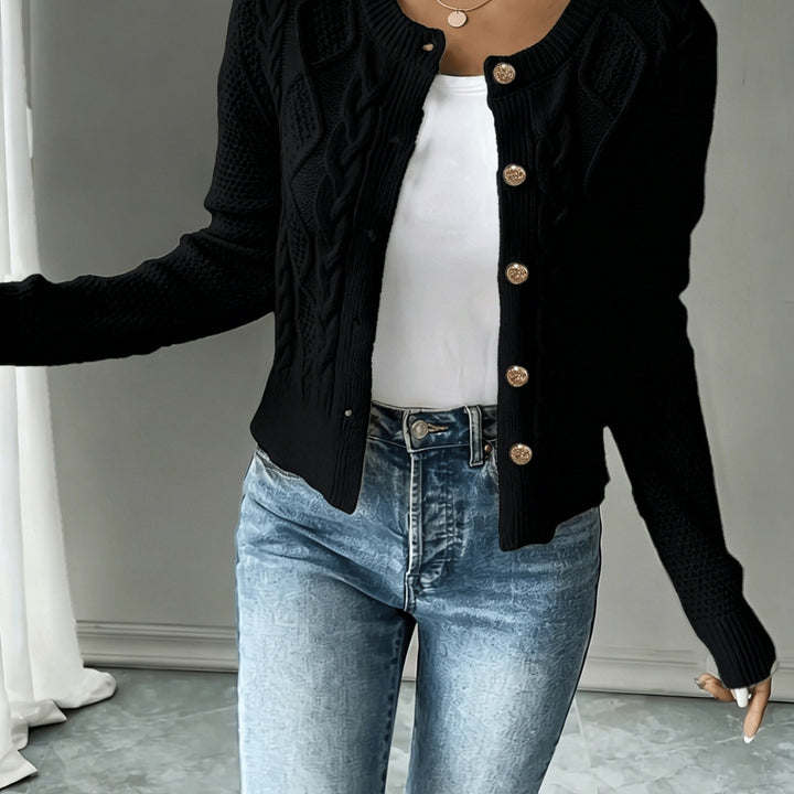 Cecilia | Cable-Knit Button-Front Cardigan