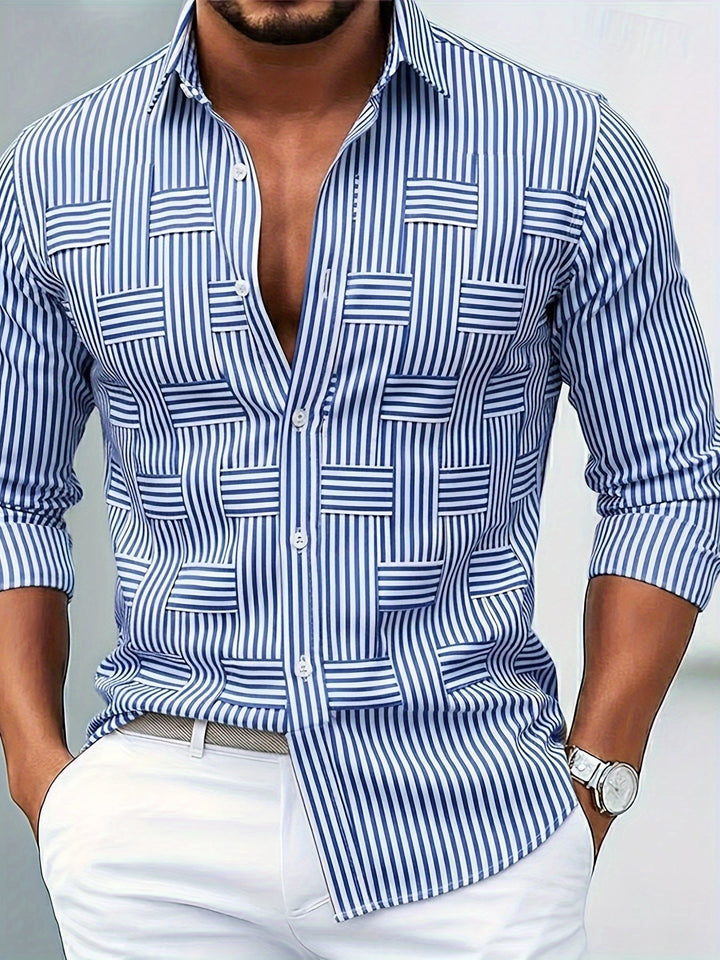Sterling | Refined Striped Long Sleeve Shirt