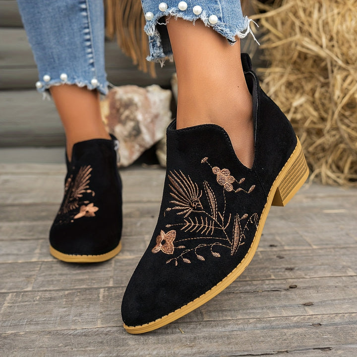 Josephine | Embroidered Ankle Boots