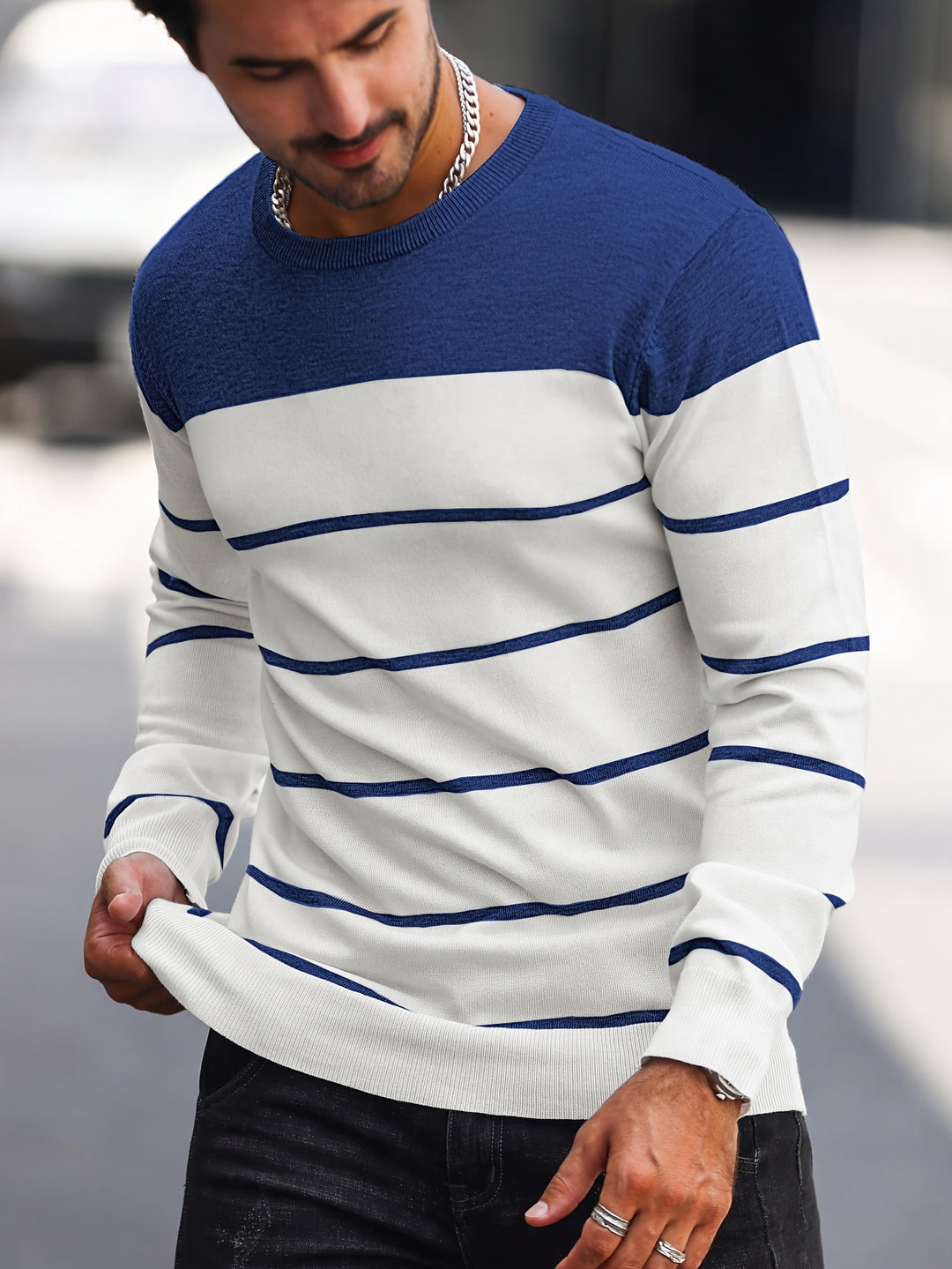 Rory | Colour-Block Striped Pullover