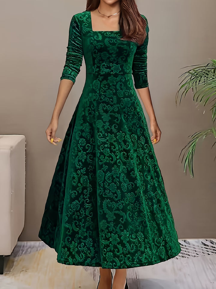 Renata | Elegant Mid Sleeve Floral Dress