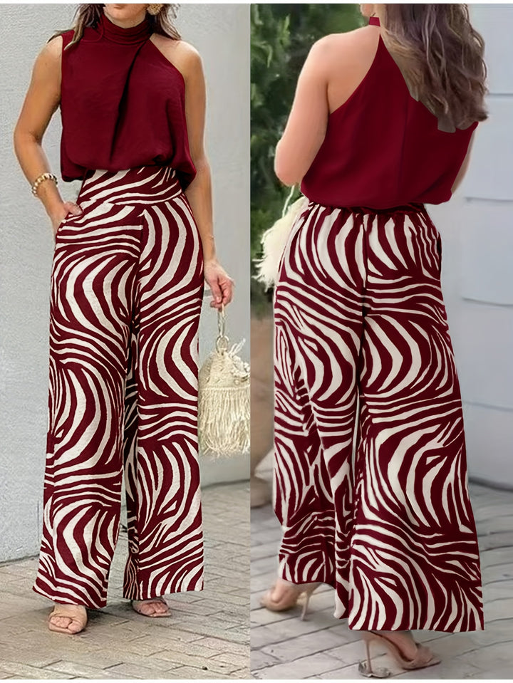 Corinna | Wave-Print Wide-Leg Trouser Set