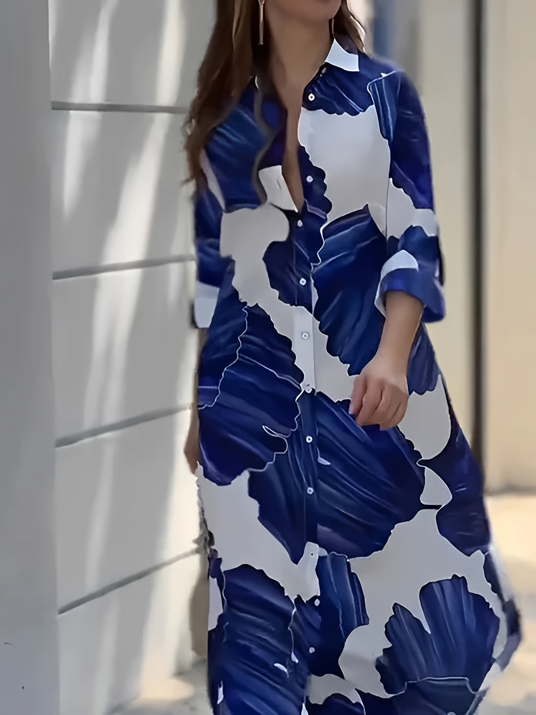Cassandra | Flowing Maxi Shirt Dress