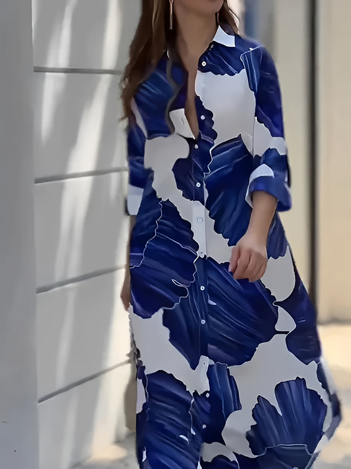 Cassandra | Flowing Maxi Shirt Dress