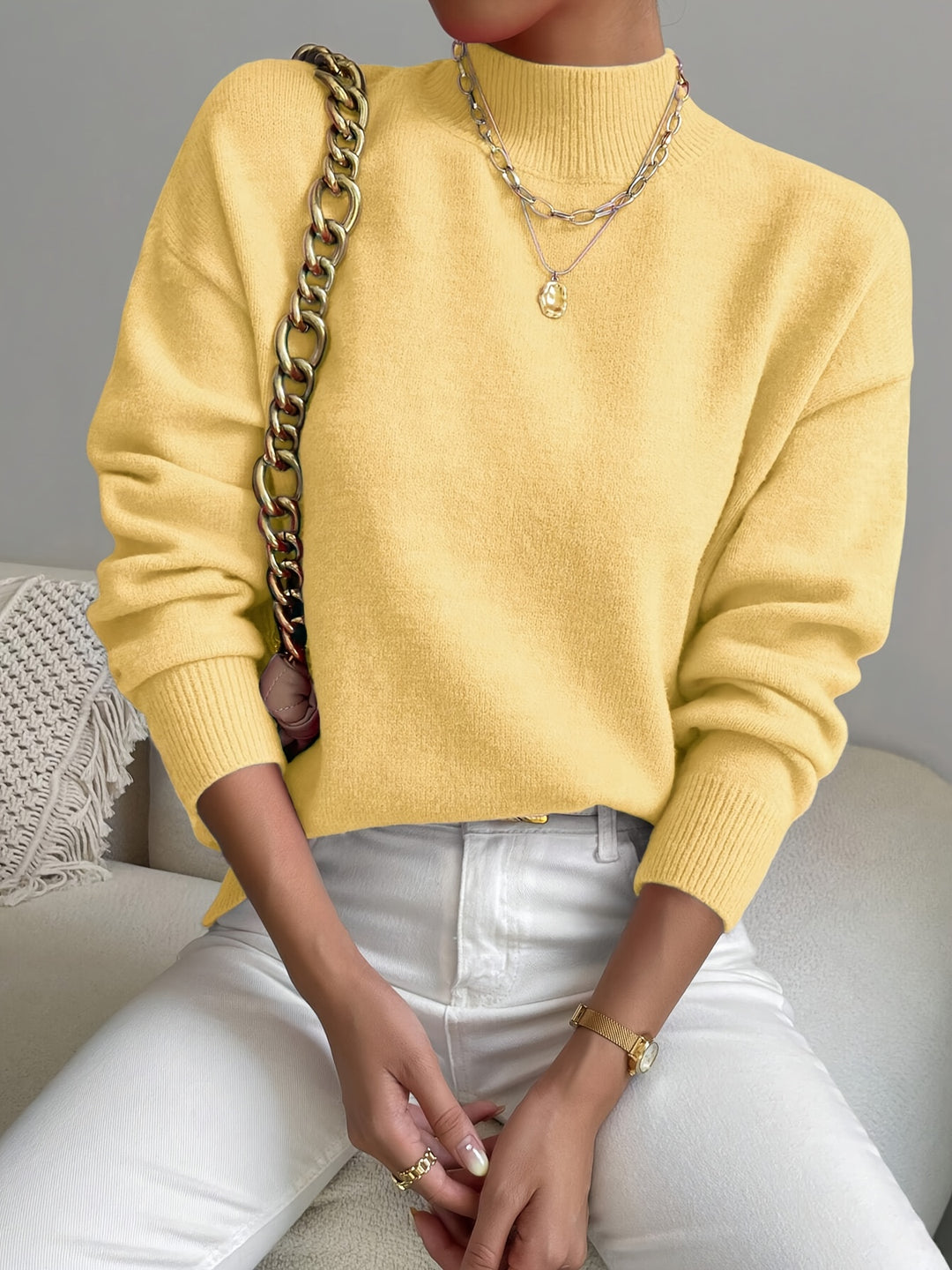 Simone | Relaxed Mock Neck Jumper