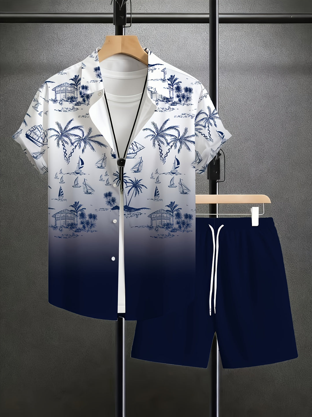 Grayson | Coastal Print Shirt & Shorts Set