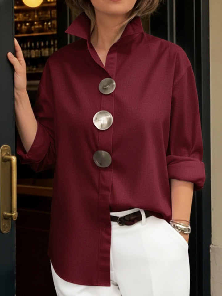 Keira | Stylish Big Button Collar Blouse