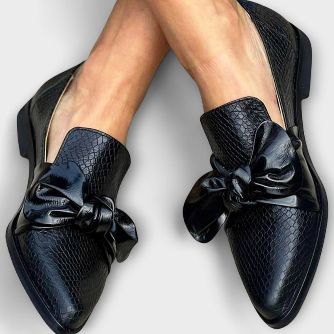 Claudia | Stylish Bow-Detail Pointed Loafers