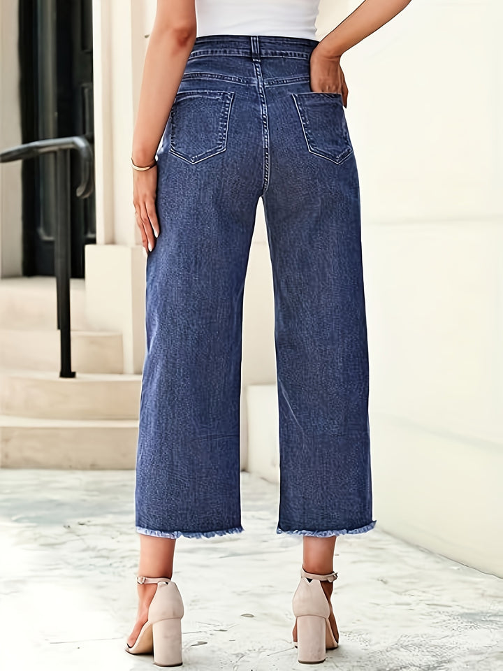 Ramona | Washed Straight-Leg Cropped Jeans