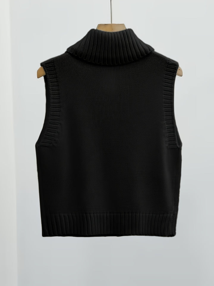 Marguerite | Structured High-Collar Zip Waistcoat