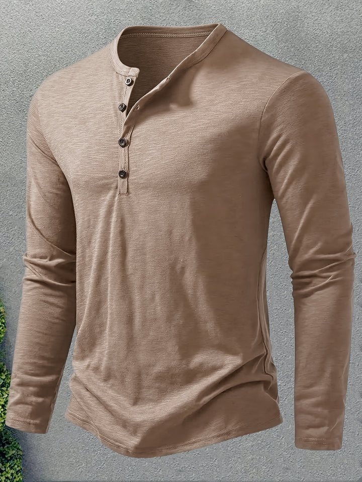 Rhys | Button-Placket Long-Sleeve Henley