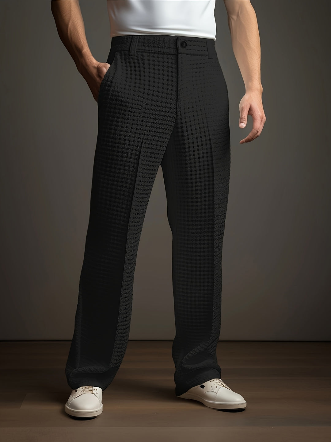 Vaughn | Textured Wide-Leg Trousers
