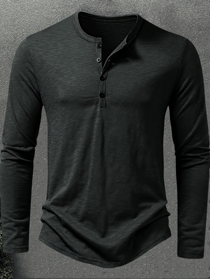 Rhys | Button-Placket Long-Sleeve Henley