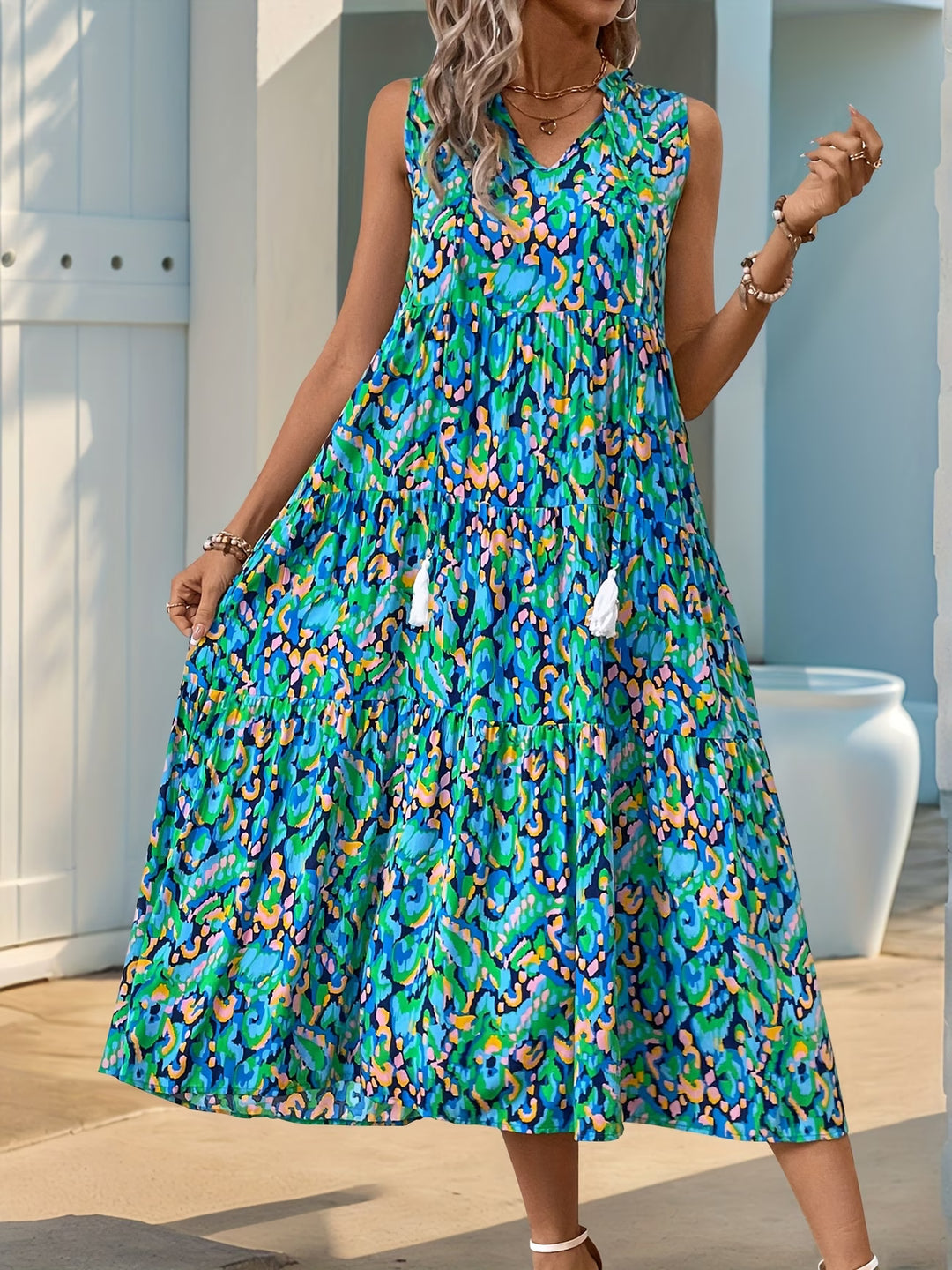 Althea | Stylish Sleeveless Bohemian Fringed Dress