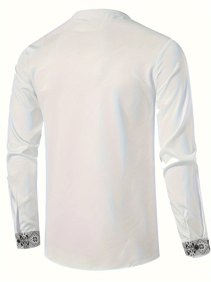 Dorian | Patterned Stand-Collar Shirt