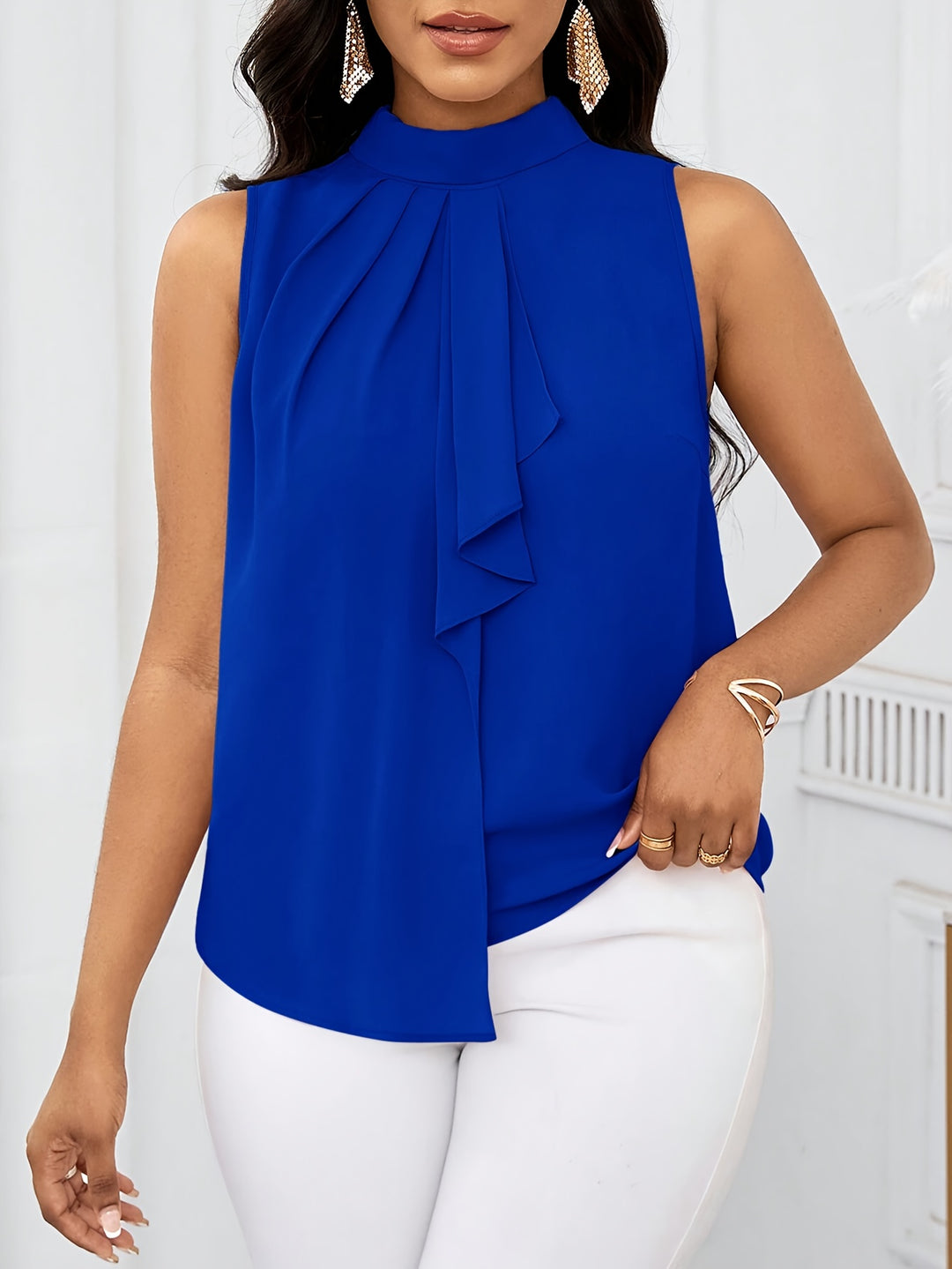 Willa | Bow-Neck Sleeveless Blouse