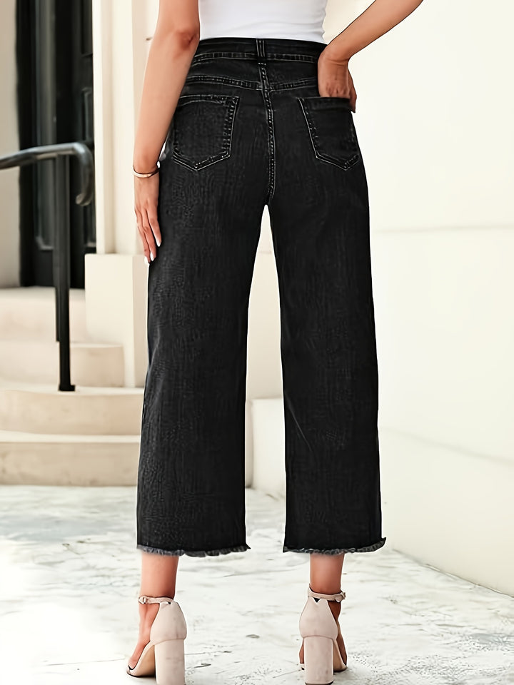 Ramona | Washed Straight-Leg Cropped Jeans