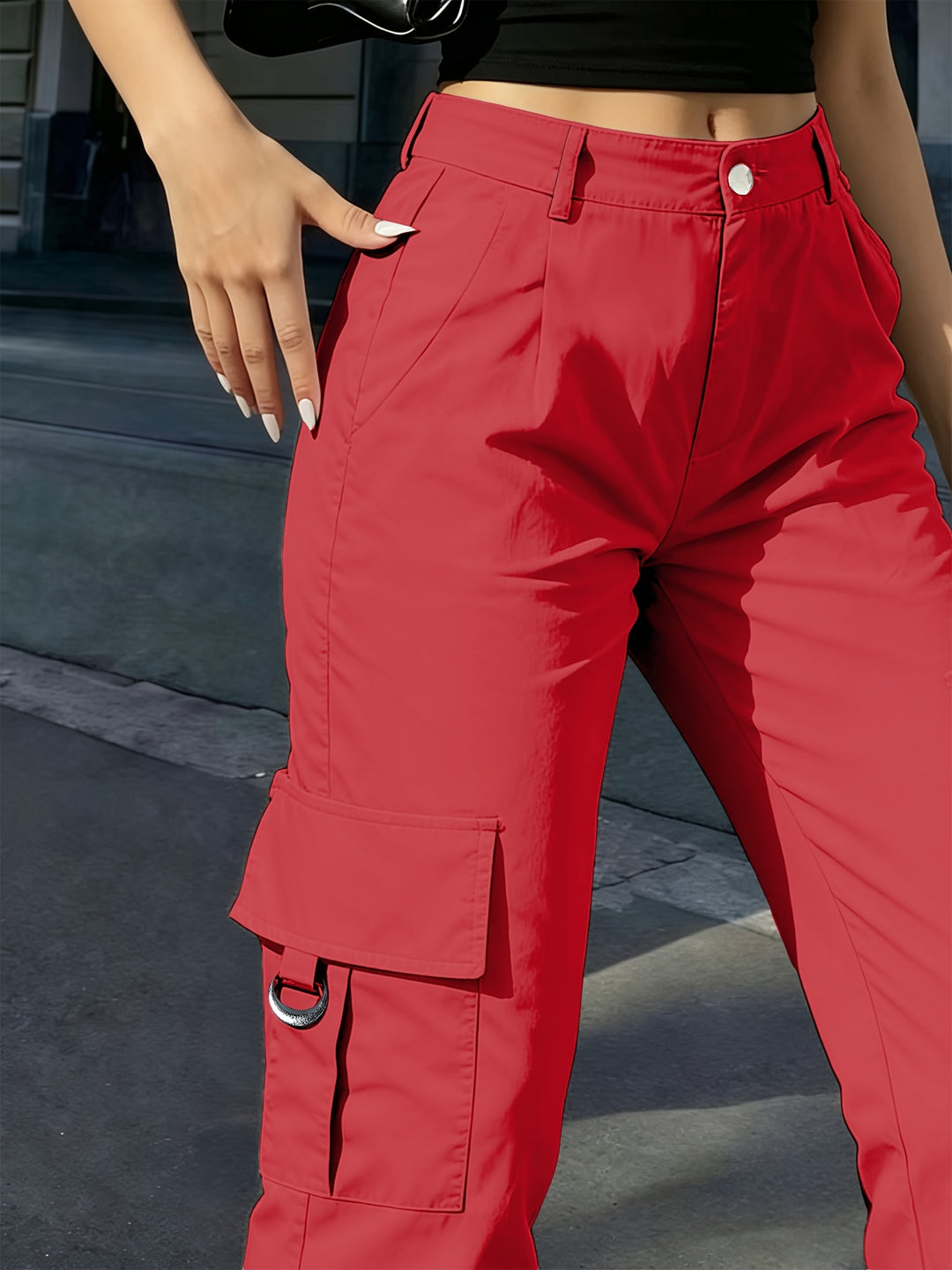Sadie | High-Waisted Wide-Leg Cargo Trousers