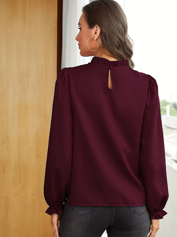 Katherine | Ruffle-Collar Puff Sleeve Blouse