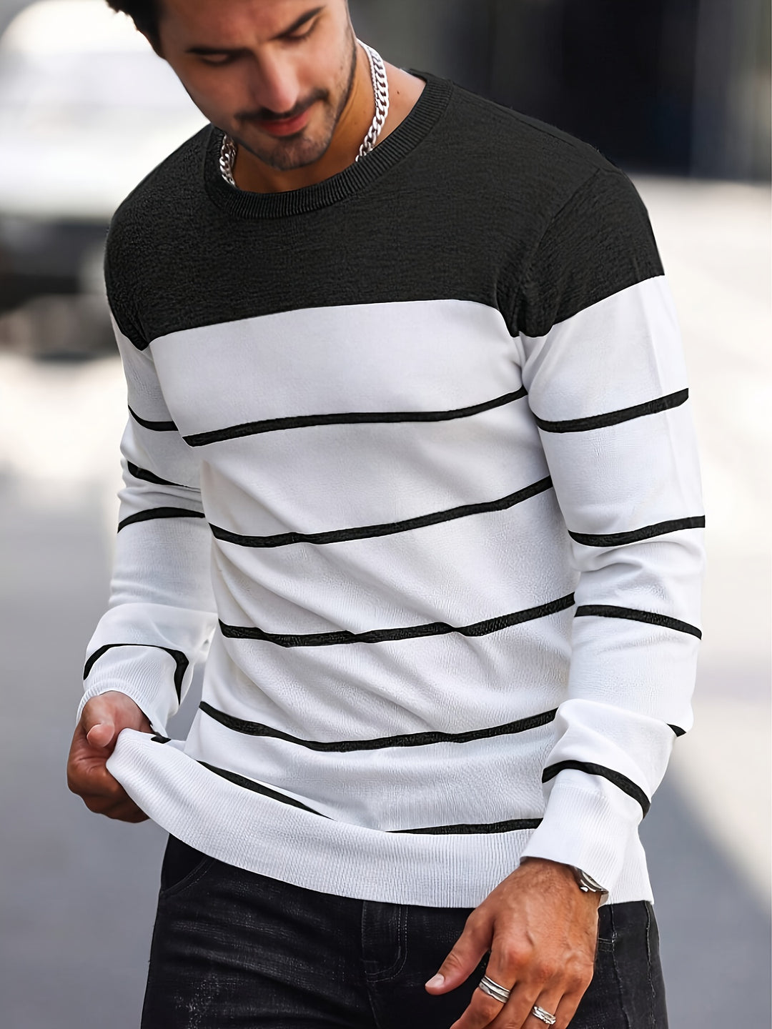 Rory | Colour-Block Striped Pullover