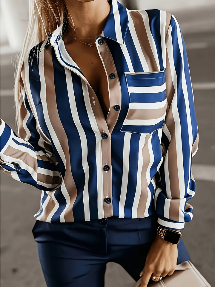 Margaux | Striped Button-Front Shirt
