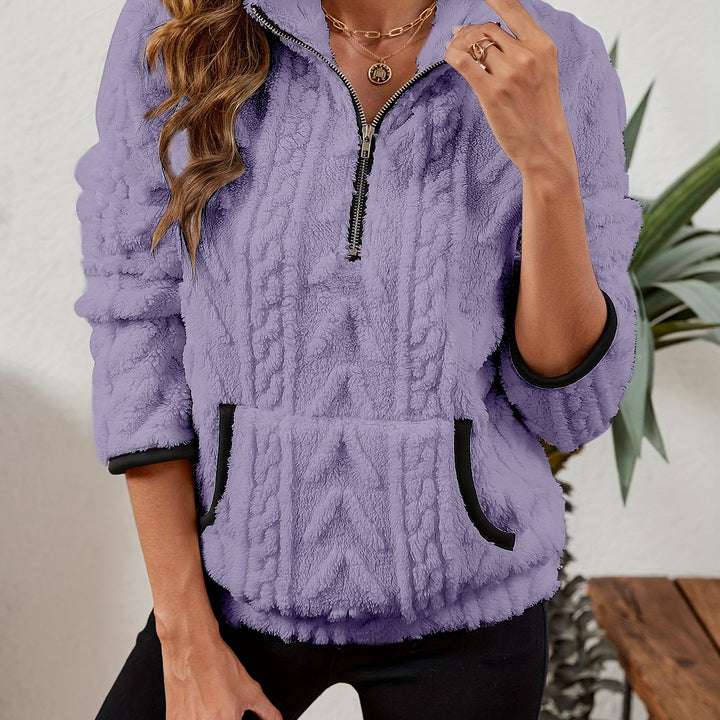 Thea | Textured Half-Zip Pullover