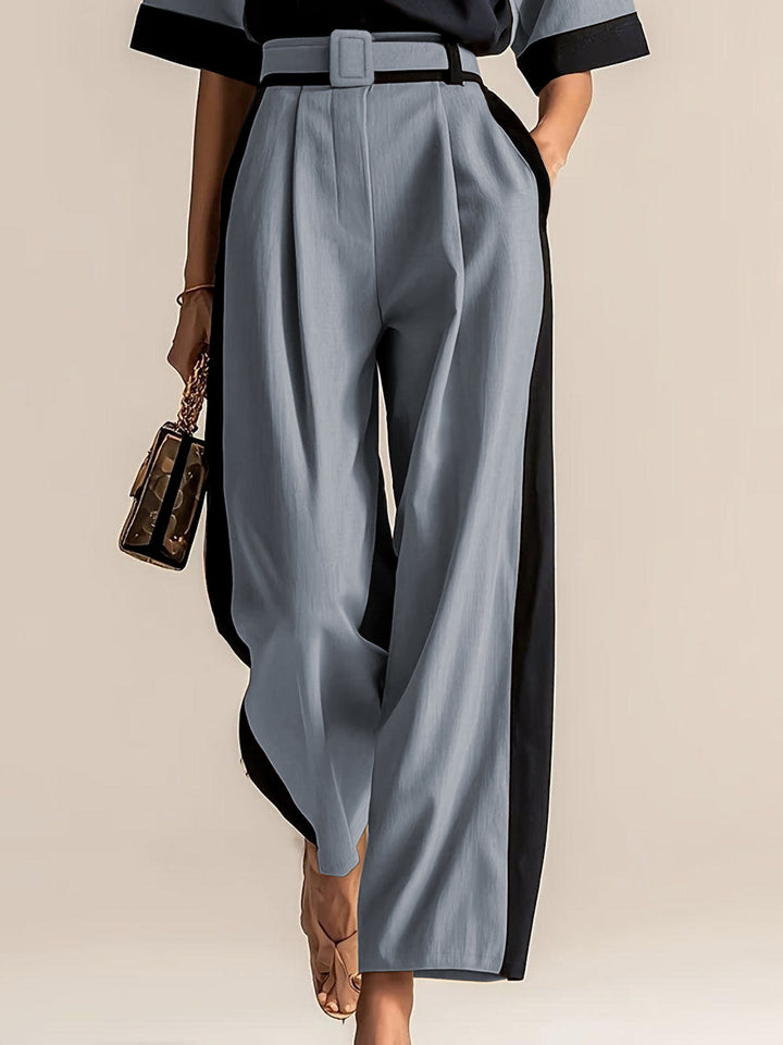 Belinda | Contrast-Trim Two-Piece Set