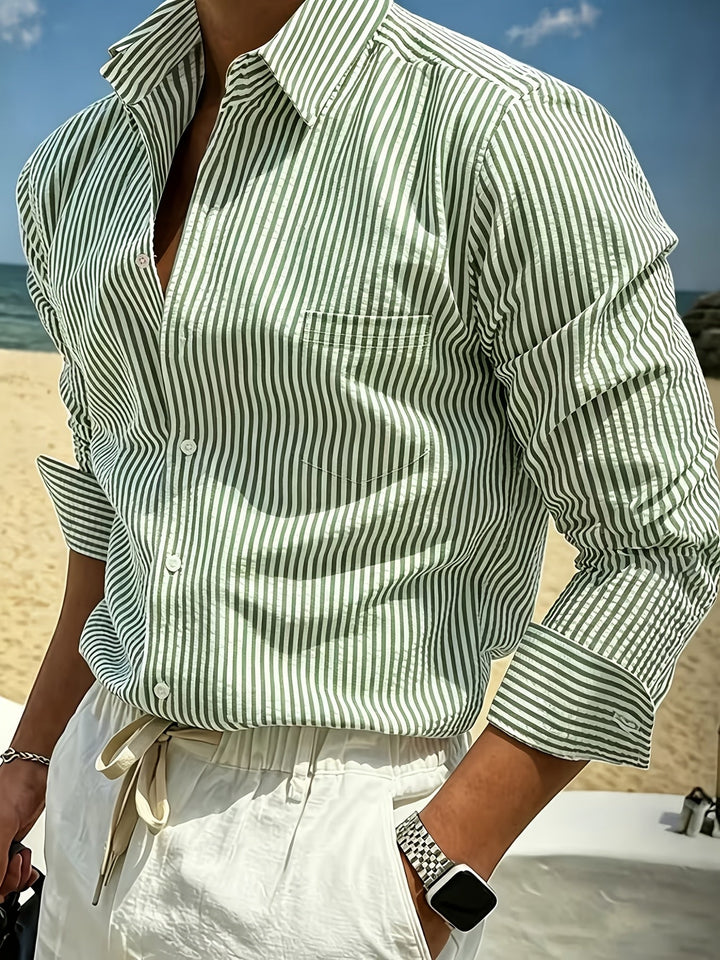 Byron | Coastal Striped Long Sleeve Shirt