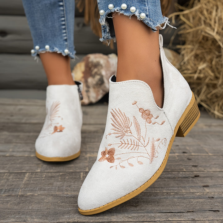 Josephine | Embroidered Ankle Boots