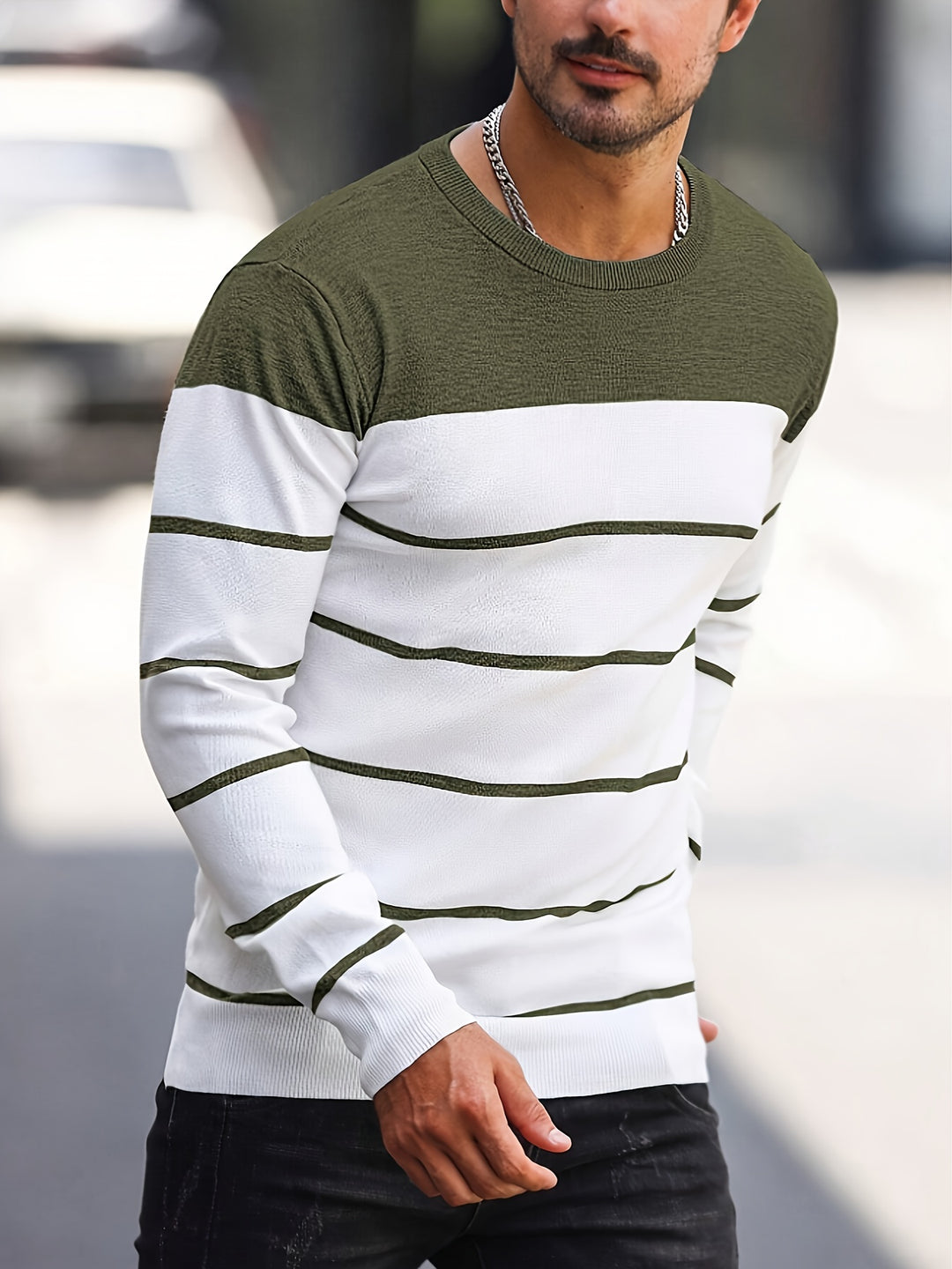 Rory | Colour-Block Striped Pullover