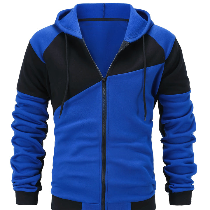 Xavier | Colour Block Zip-Up Hooded Jacket