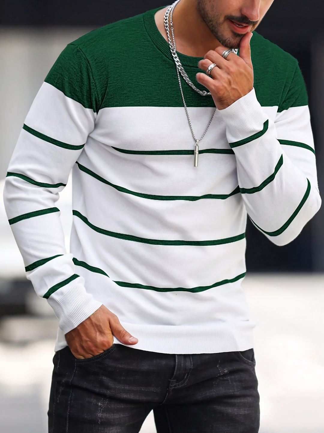 Rory | Colour-Block Striped Pullover
