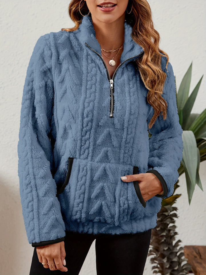 Thea | Textured Half-Zip Pullover