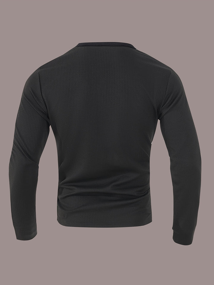 Sawyer | Textured Contrast Henley Shirt