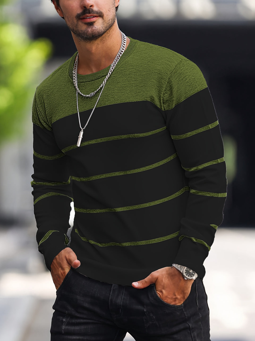 Rory | Colour-Block Striped Pullover