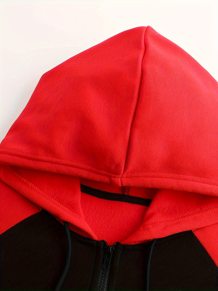 Xavier | Colour Block Zip-Up Hooded Jacket