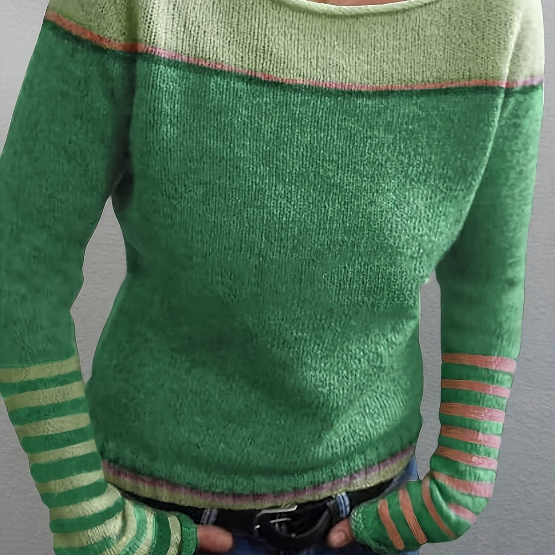 Annika | Colour-Block Boat Neck Sweater
