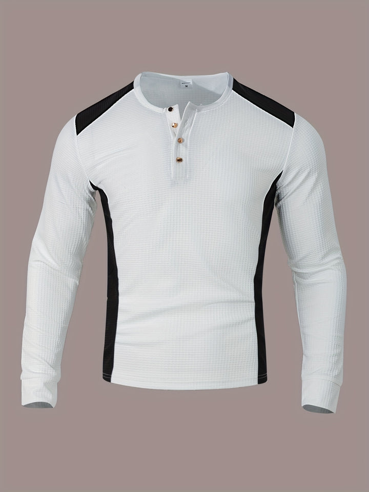 Sawyer | Textured Contrast Henley Shirt