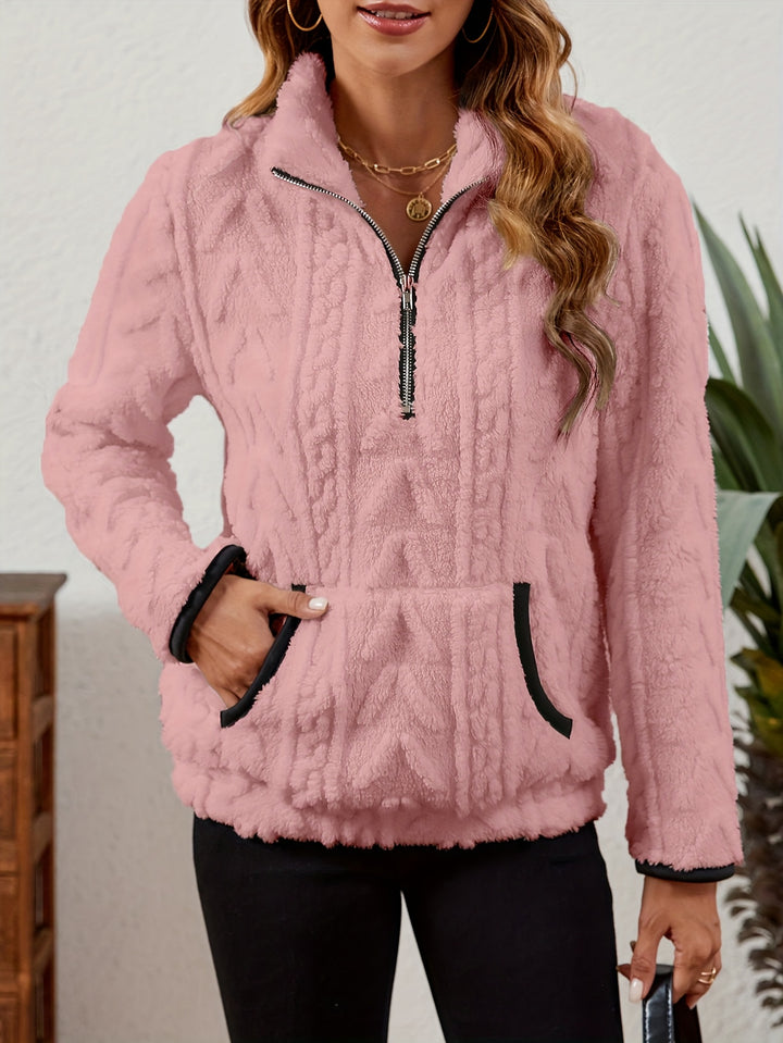 Thea | Textured Half-Zip Pullover