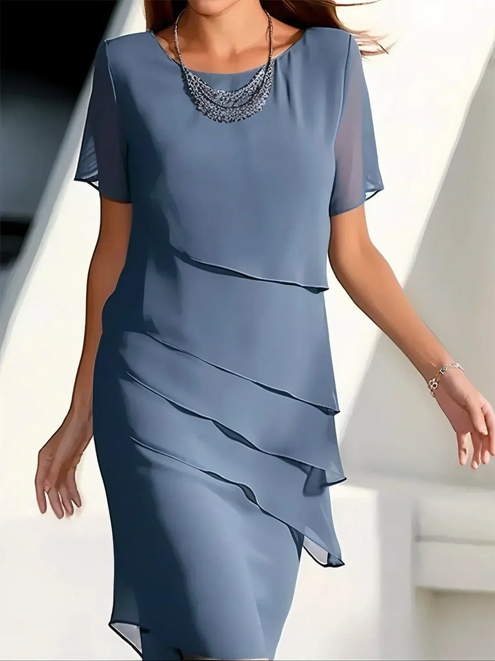 Kelsey | Elegant Flowy Short Sleeve Dress