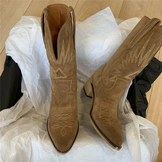 Delia | Western-Inspired Mid-Calf Boots