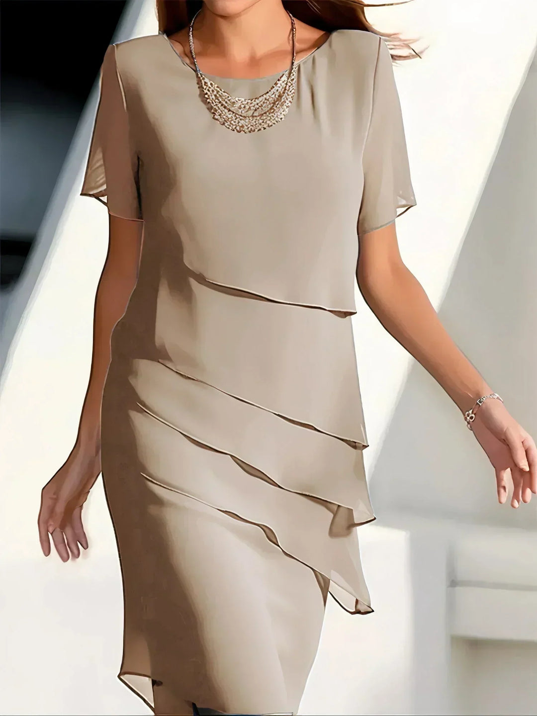 Kelsey | Elegant Flowy Short Sleeve Dress